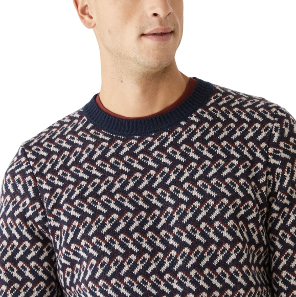 Frank & Oak Wool Navy Crewneck Sweater Men's Large - Picture 2 of 6